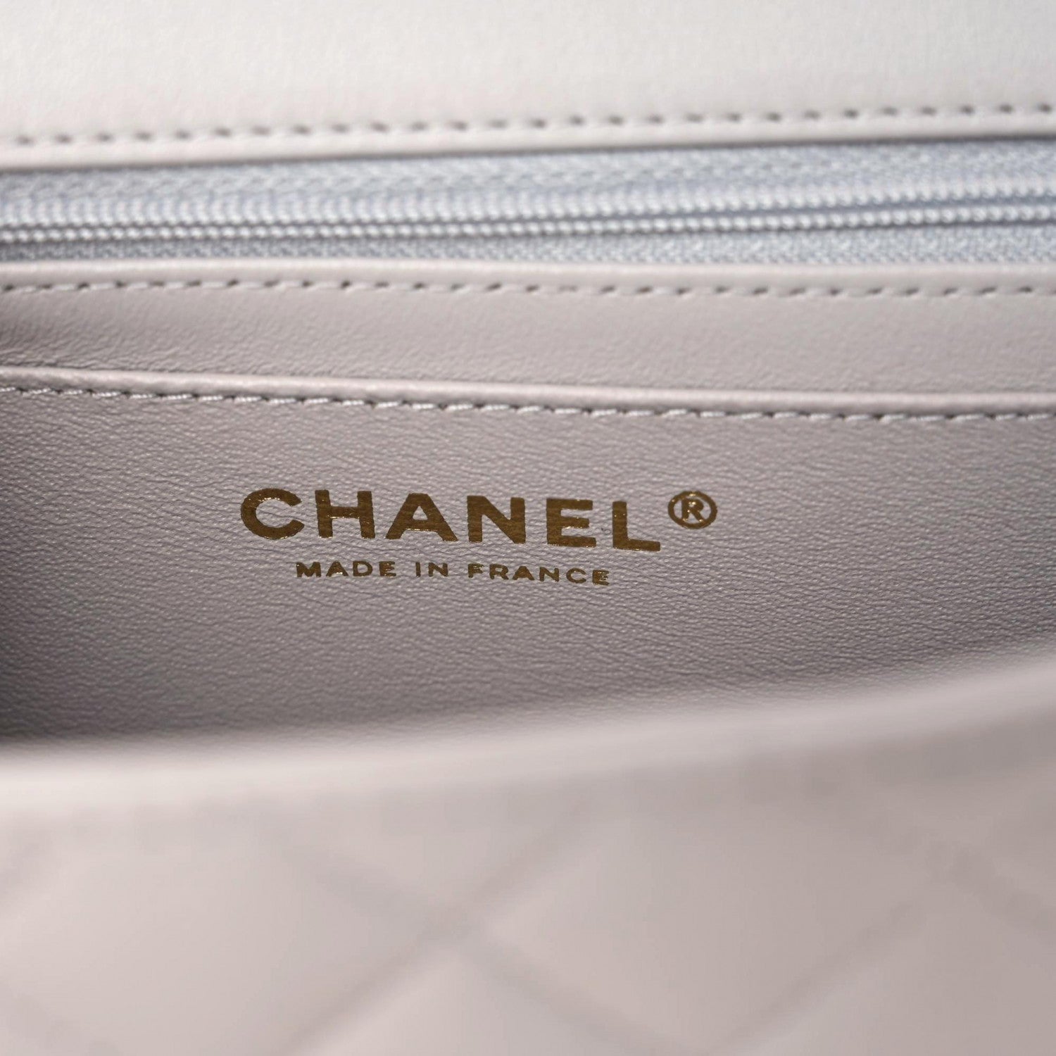 Chanel Lambskin Quilted Mini Top Handle Rectangular Flap Grey 6 of 10