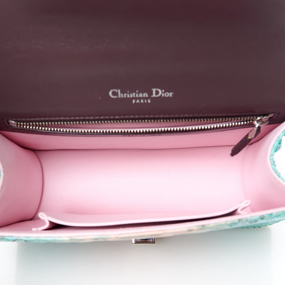Christian Dior Snakeskin Gradient Small Diorama Flap Bag Turquoise Beige 5 of 11