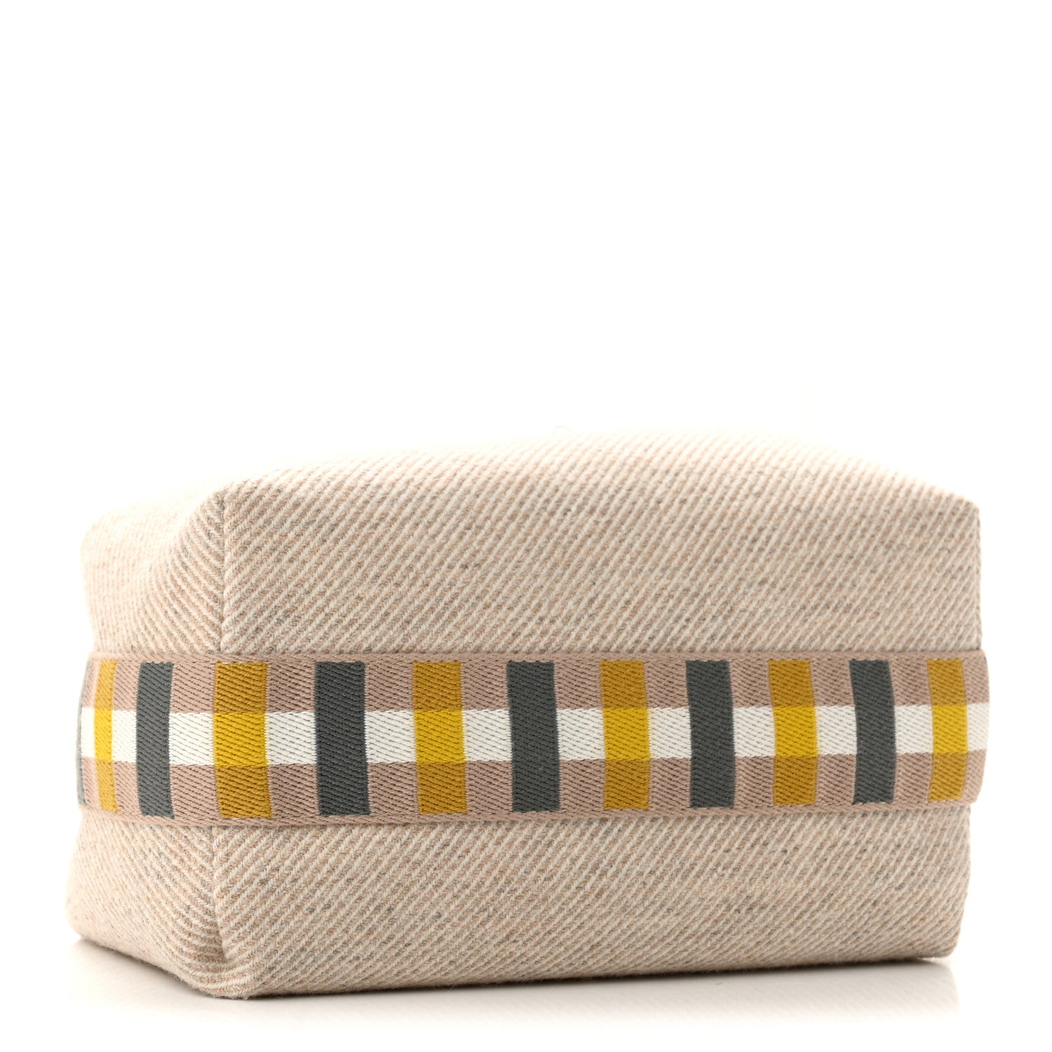Hermes Wool Small Au Carre Bride-A-Brac Pouch Seigle 4 of 7