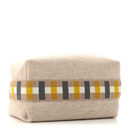 Hermes Wool Small Au Carre Bride-A-Brac Pouch Seigle 4 of 7