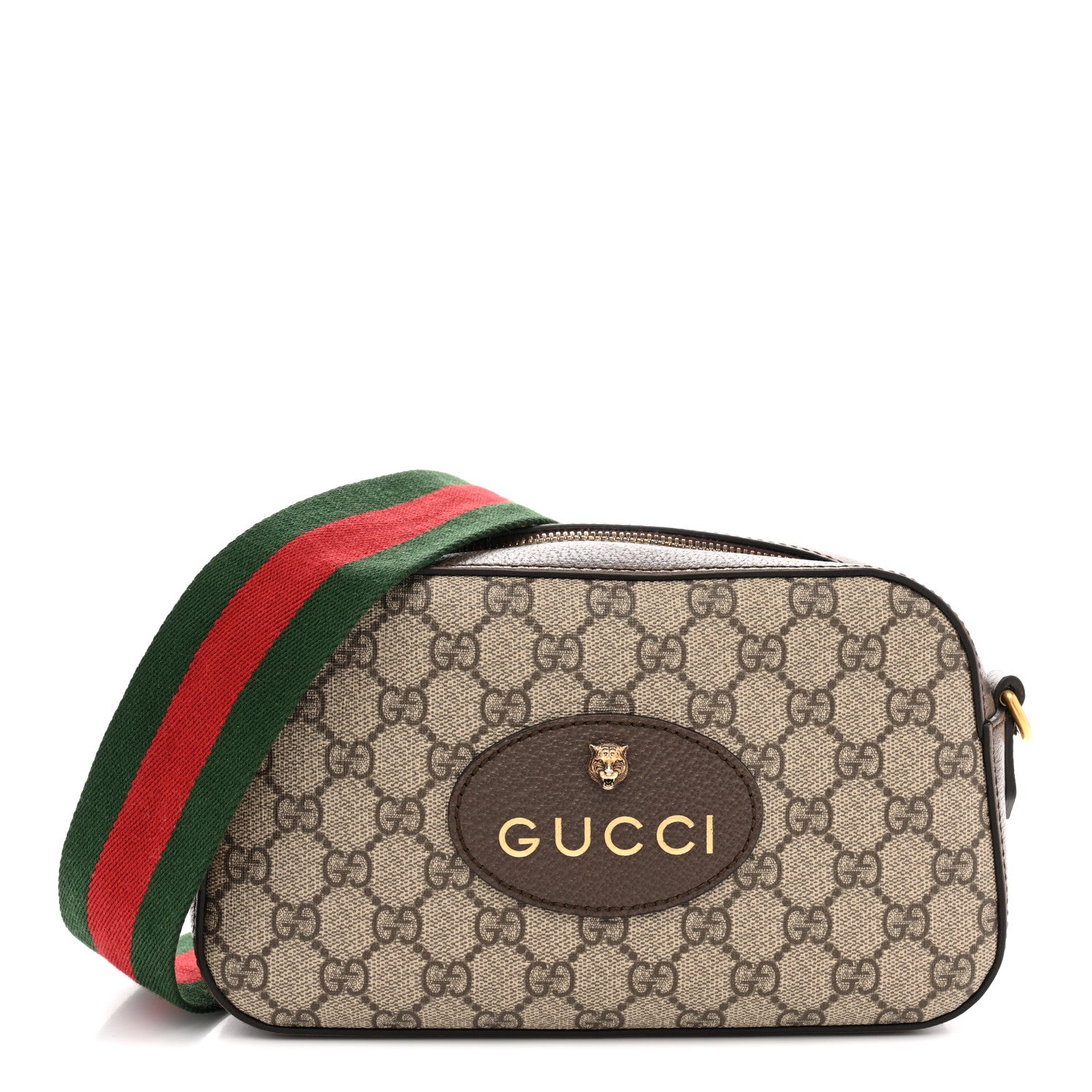 Gucci GG Supreme Monogram Web Neo Vintage Shoulder Bag Beige New Acero Crop 1 of 12
