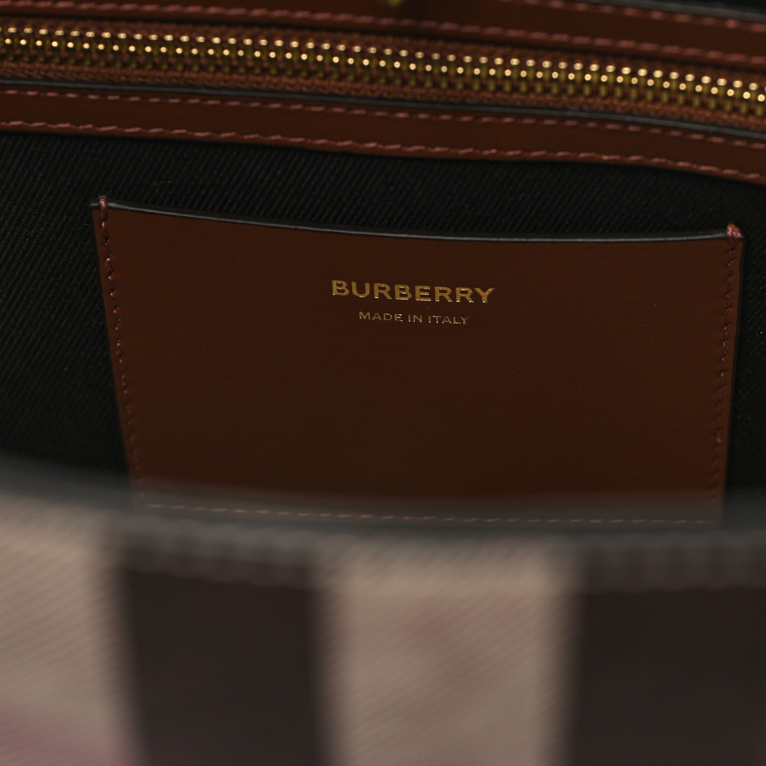 Burberry E-Canvas Check Medium Soft TB Tote Dark Birch Brown 6 of 12