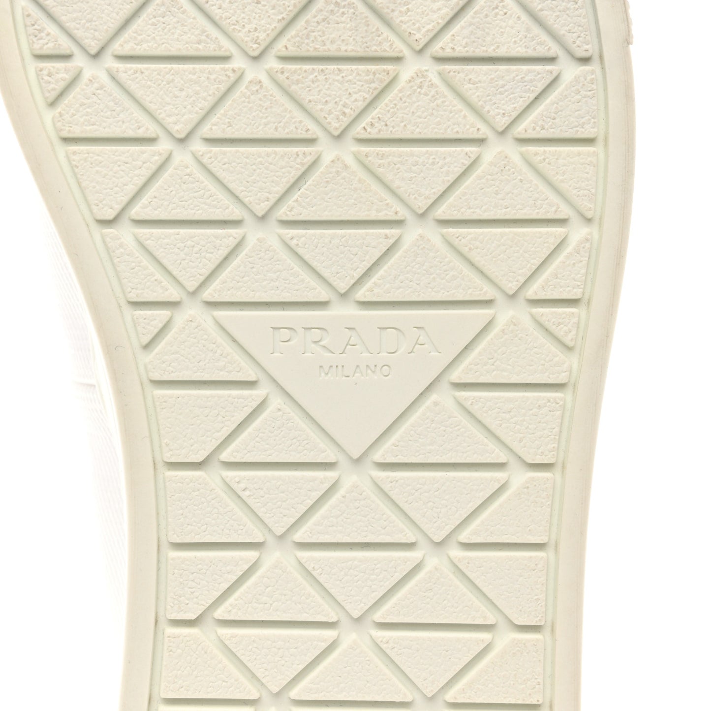 Technical Nylon Triangle Logo Mens Slip On Sneakers 7 White