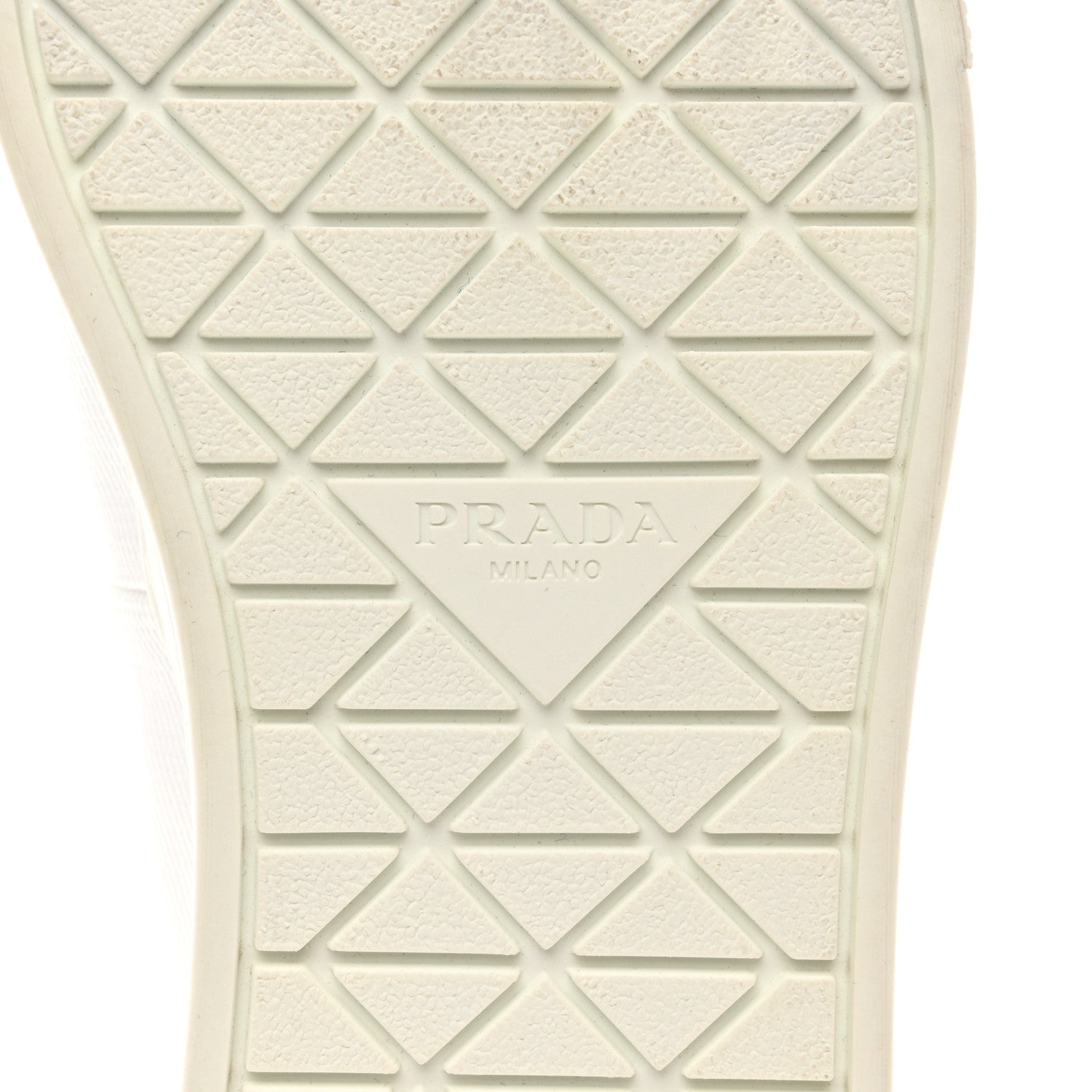 Prada Technical Nylon Triangle Logo Mens Slip On Sneakers 7 White 7 of 9