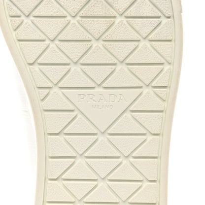Prada Technical Nylon Triangle Logo Mens Slip On Sneakers 7 White 7 of 9