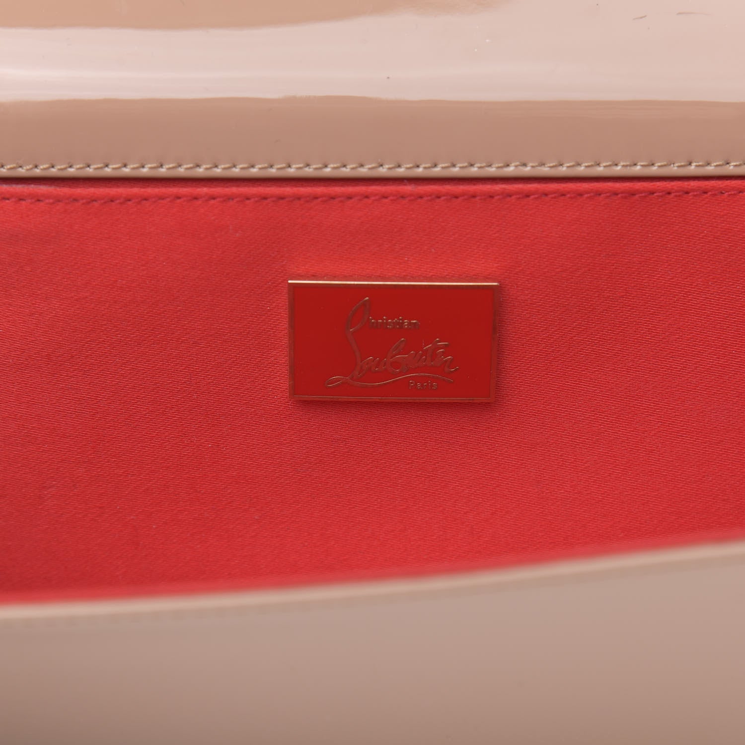 Christian Louboutin Patent Pigalle Clutch Nude 6 of 10