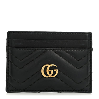 Gucci Calfskin Matelasse GG Marmont Card Holder Black 1 of 6