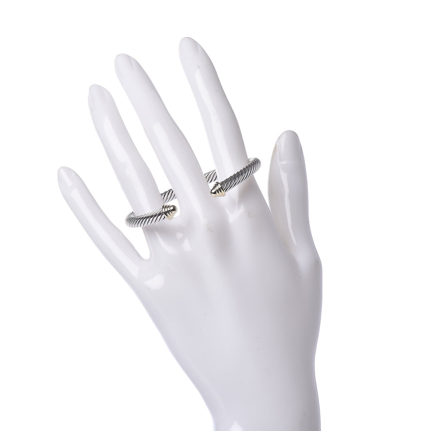 David Yurman Sterling Silver 14K Yellow Gold 5mm Cable Classics Bracelet 2 of 4