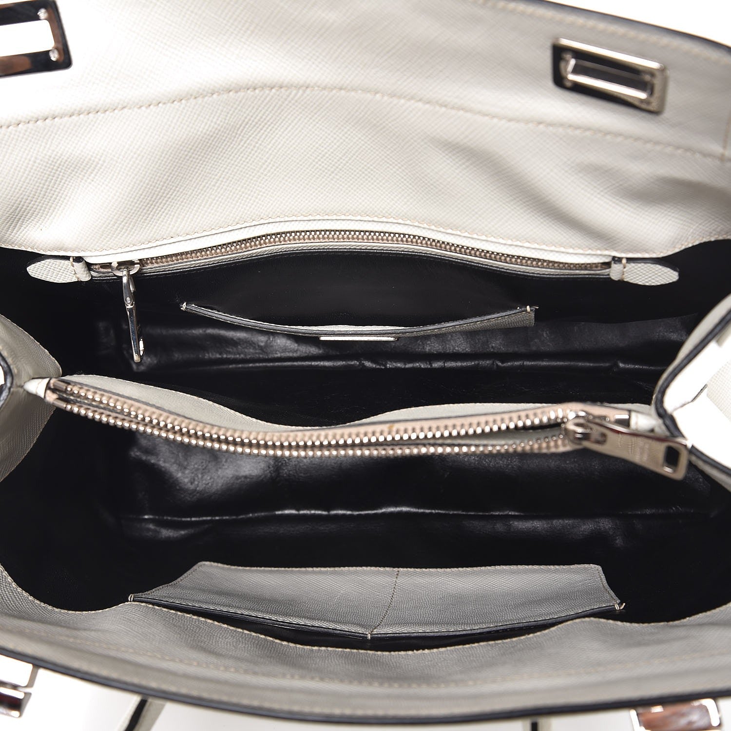 Prada Saffiano Cuir Twin Tote Talco 5 of 14