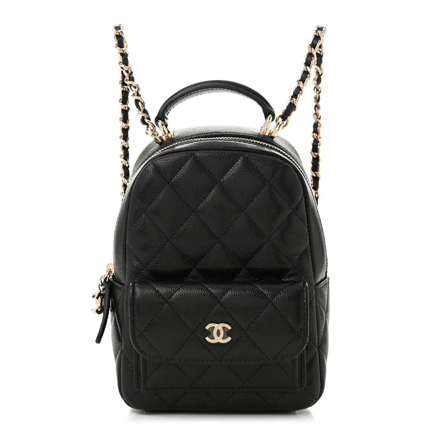 Caviar Quilted CC Mini Classic Backpack Black