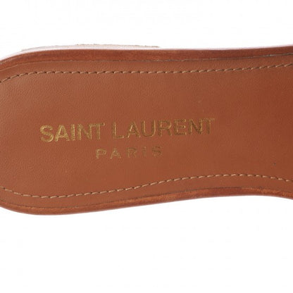 Saint Laurent Calfskin Tribute 05 Slide Sandals 37 Amber 9 of 10