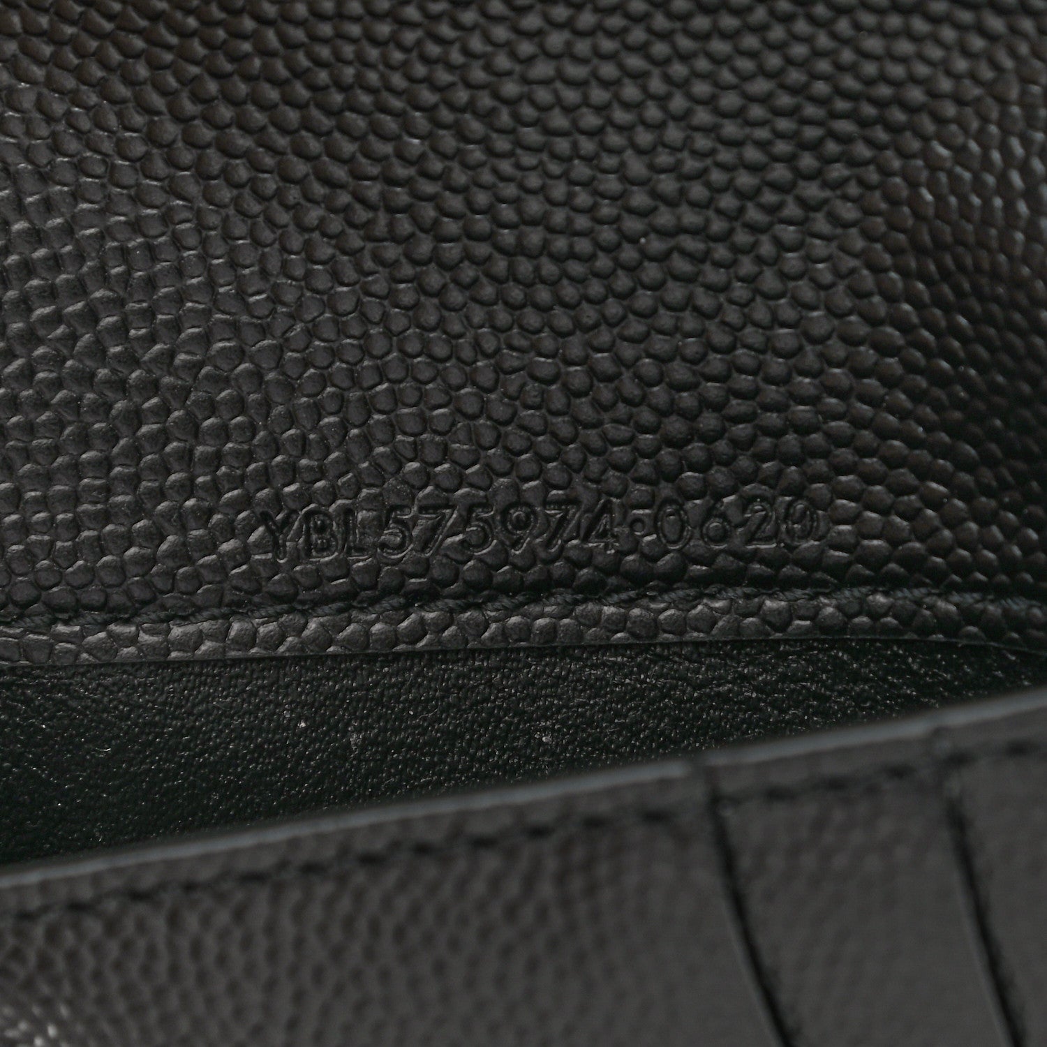 Saint Laurent Grain De Poudre Matelasse Chevron Monogram Zipped Two-Part Wallet Black 6 of 7