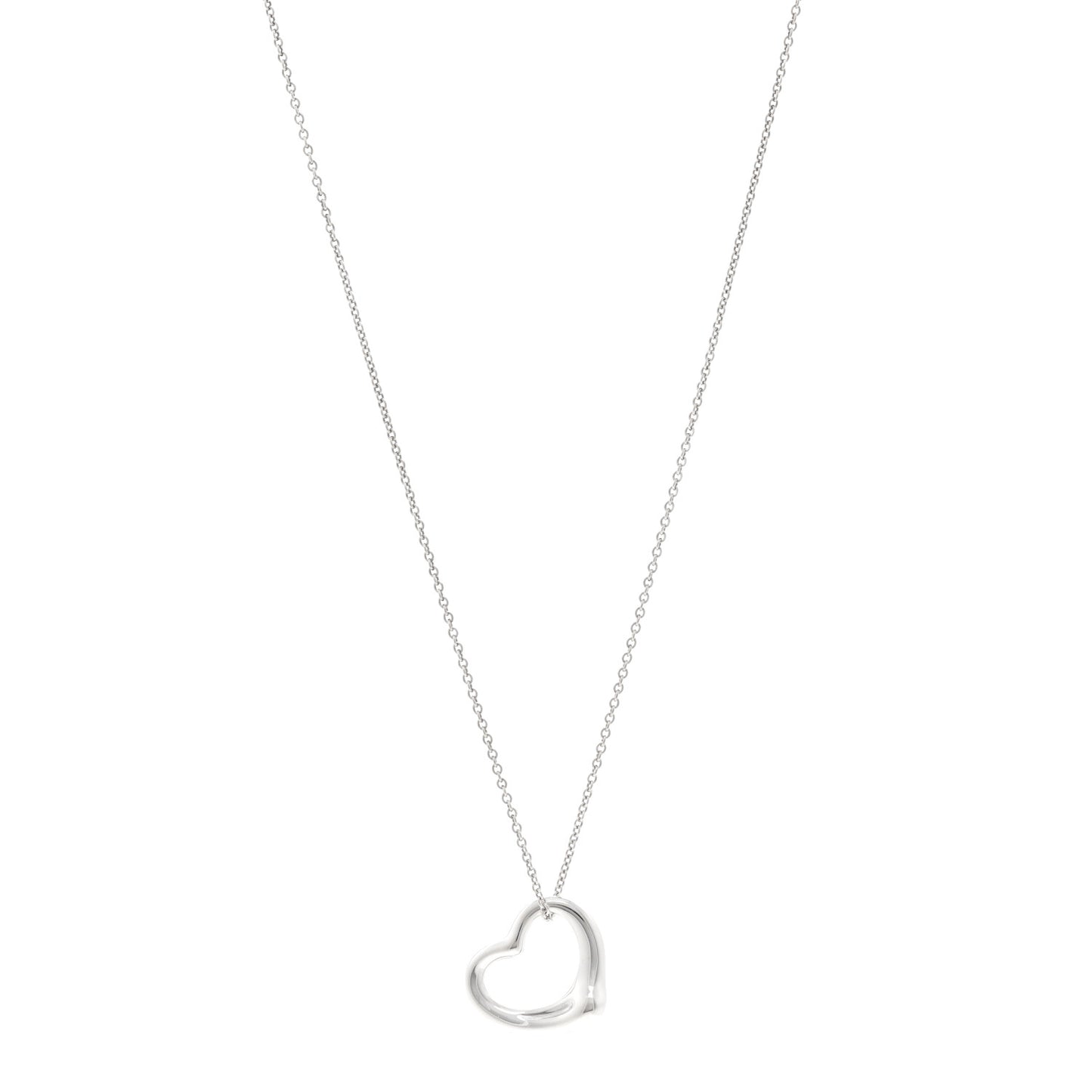 Sterling Silver 22mm Elsa Peretti Open Heart Pendant Necklace