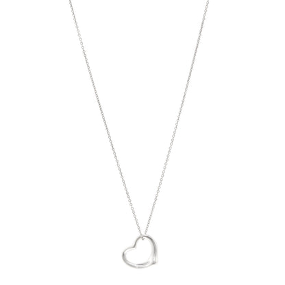 Tiffany Sterling Silver 22mm Elsa Peretti Open Heart Pendant Necklace 1 of 5