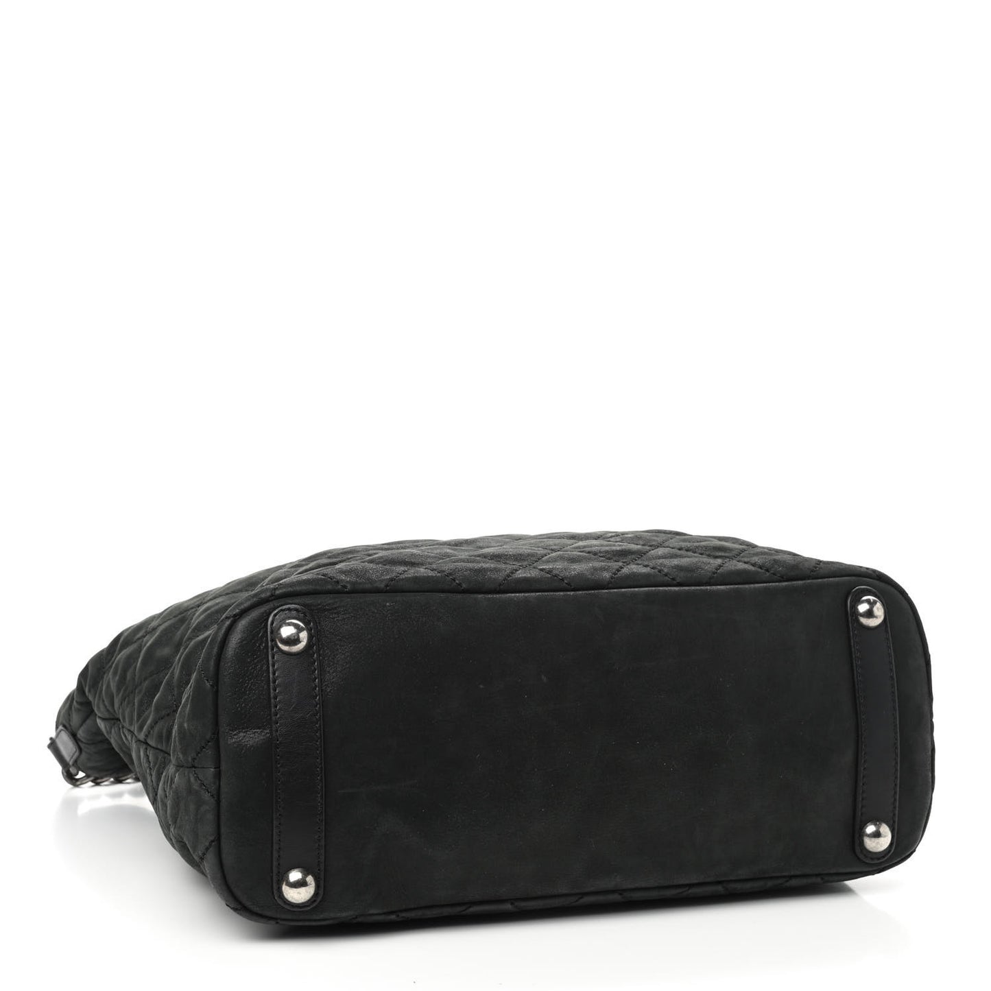 Iridescent Calfskin Quilted In The Mix Shopping Tote Black