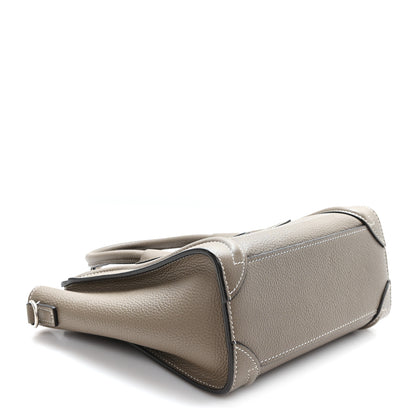 Celine Drummed Calfskin Nano Luggage Souris 4 of 11
