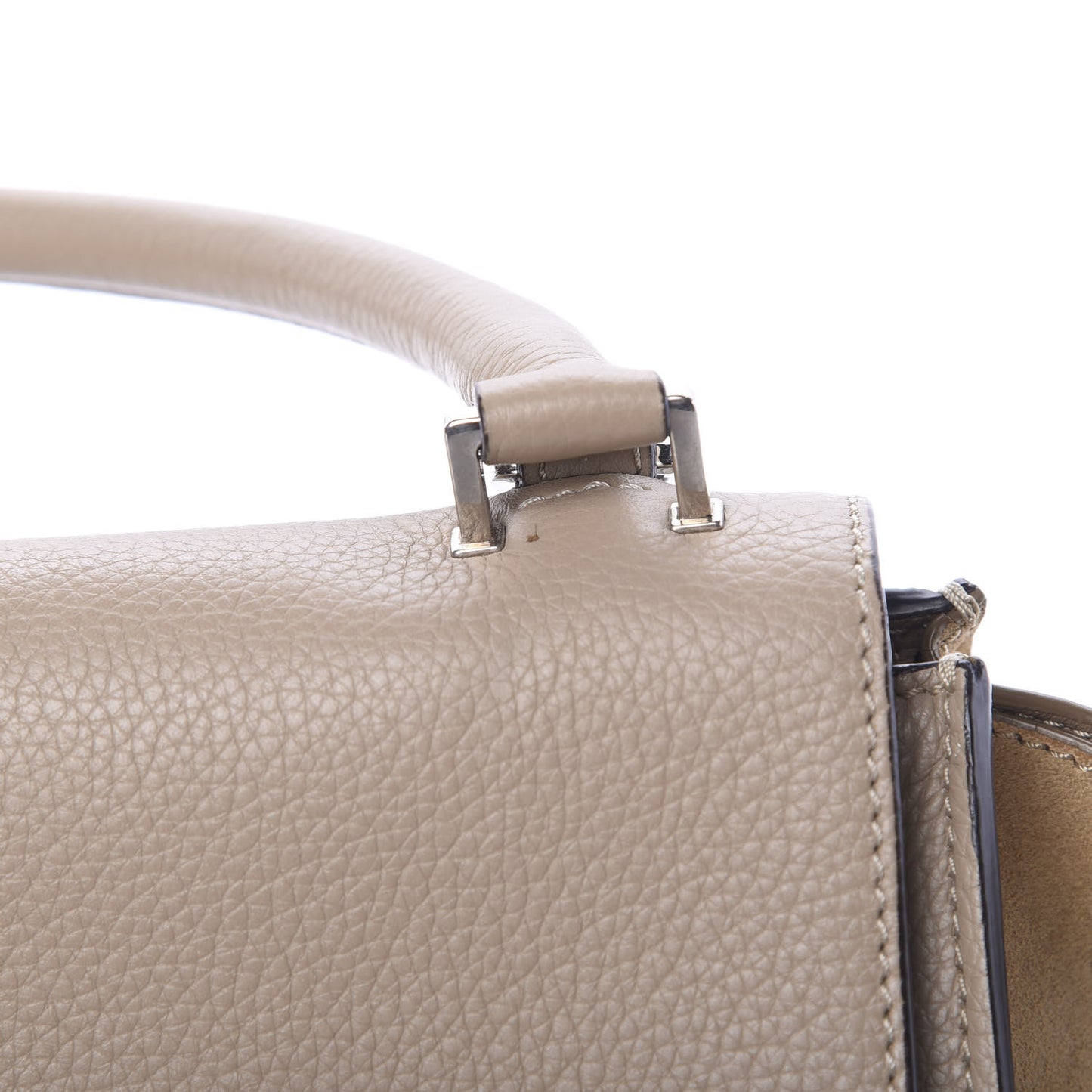 Drummed Calfskin Suede Medium Trapeze Dune