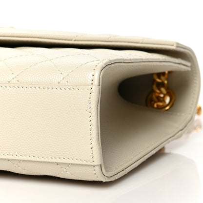 Saint Laurent Grain De Poudre Textured Mixed Matelasse Medium Triquilt Monogram Satchel Porcellana 10 of 10