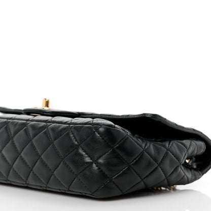Chanel Lambskin Quilted Valentine Charms Medium Single Flap Black 11 of 12