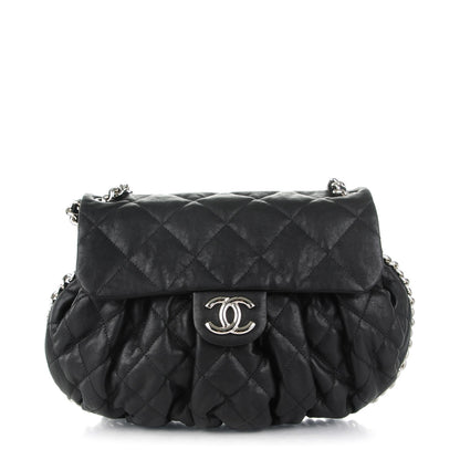 Chanel Washed Lambskin Quilted Medium Chain Around Messenger Black 1 of 7