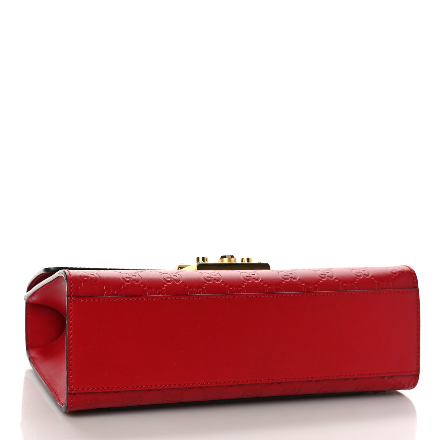 Guccissima Medium Padlock Shoulder Bag Hibiscus Red