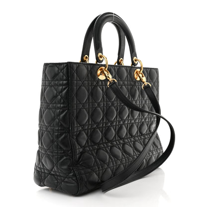 Christian Dior Lambskin Cannage Large Lady Dior Black 3 of 10