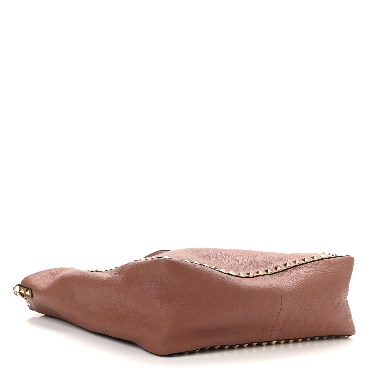 Valentino Garavani Grained Calfskin Medium Rockstud Reversible Tote Dark Rose Grey 6 of 22