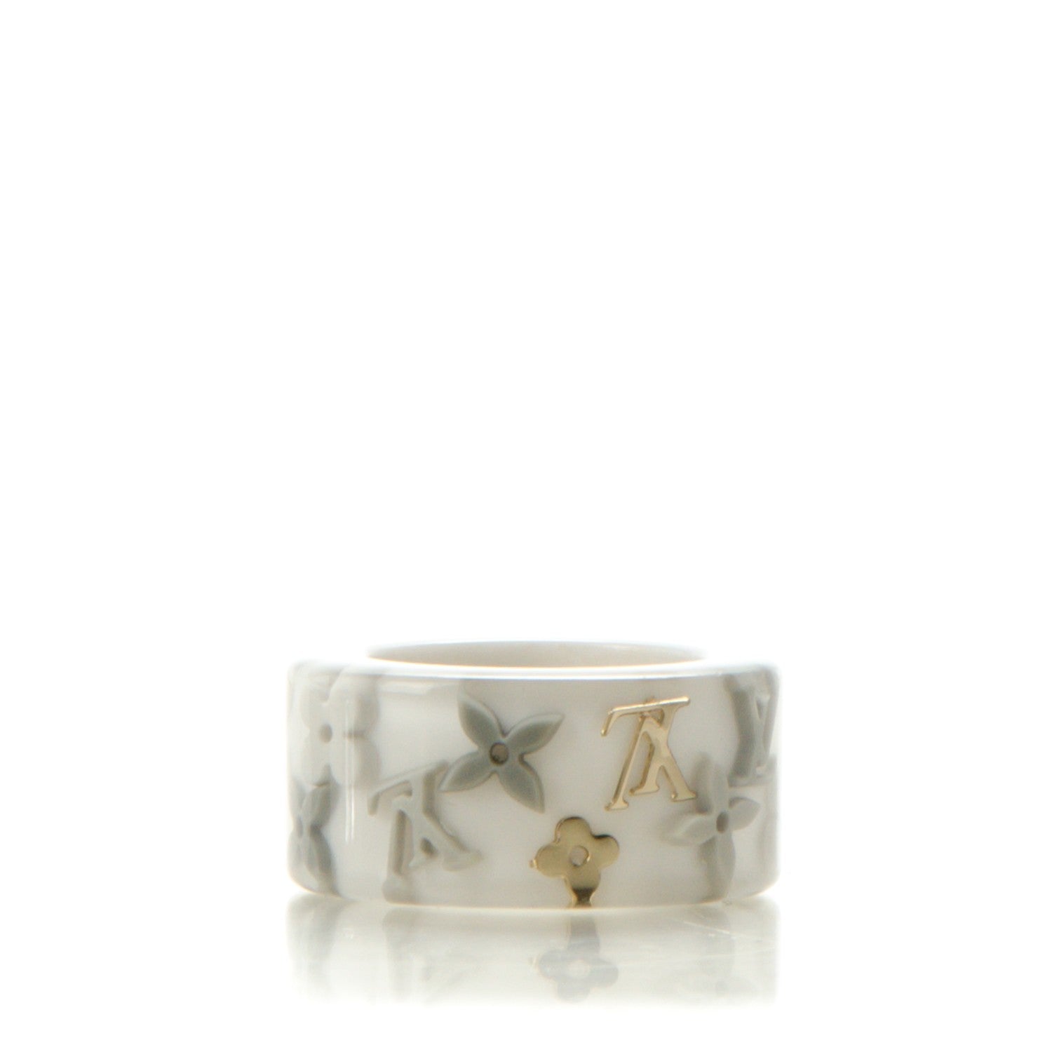 Louis Vuitton Resin Monogram Farandole Ring M Grey 7 3 of 4