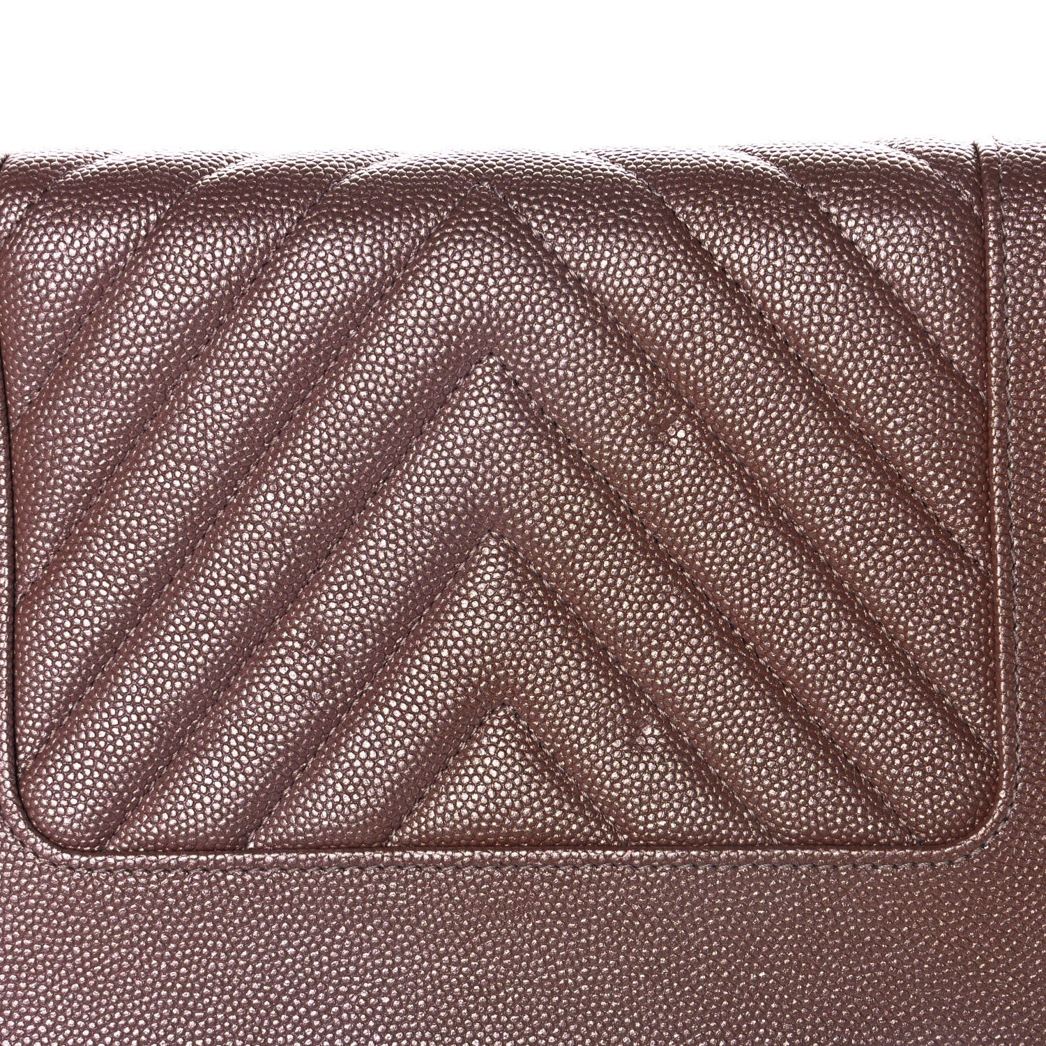 Chanel Metallic Caviar Chevron Quilted Vintage Mademoiselle Wallet On Chain WOC Pink 9 of 11