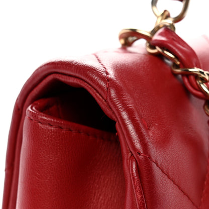 Chanel Lambskin Quilted Easy Carry Flap Red 12 of 12