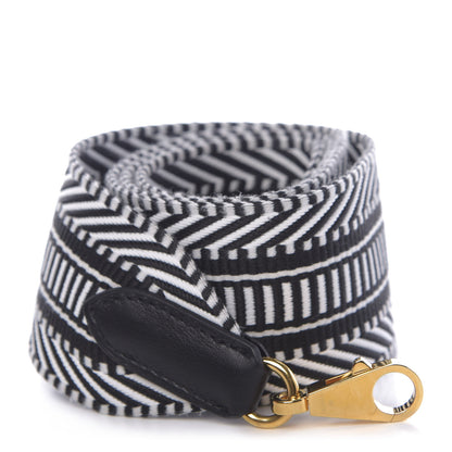 Hermes Toile Swift 50mm Sangle Cavale Shoulder Strap Black Ecru 1 of 6