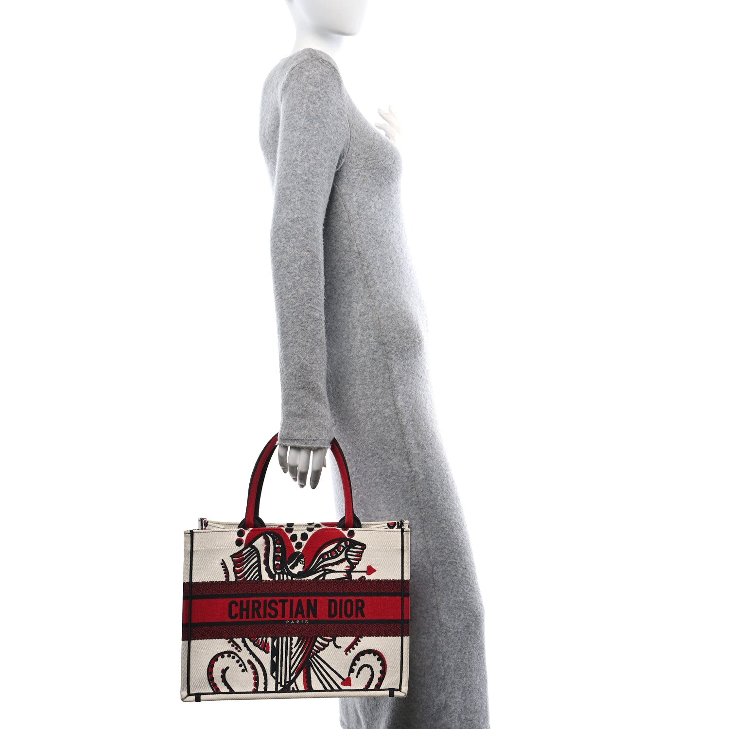 Christian Dior Canvas Embroidered Medium Cupidon Book Tote Latte Multicolor 3 of 14