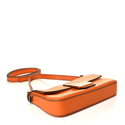 Fendi Vitello Flamingo Enamel Interchangeable Strap Baguette Orange Black Tobacco 3 of 7