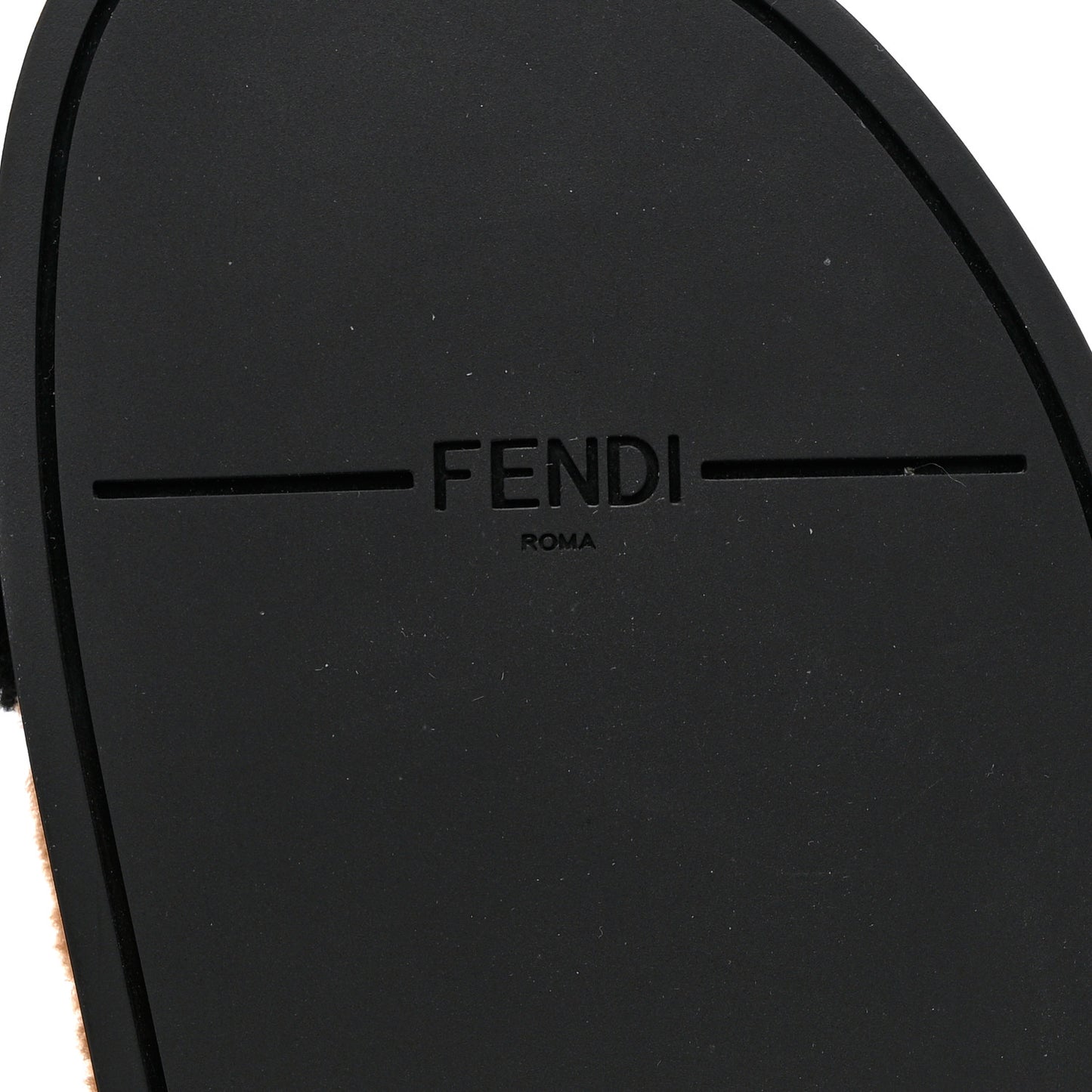 Shearling FF Fendi Feel Sandals 40 Tobacco Black
