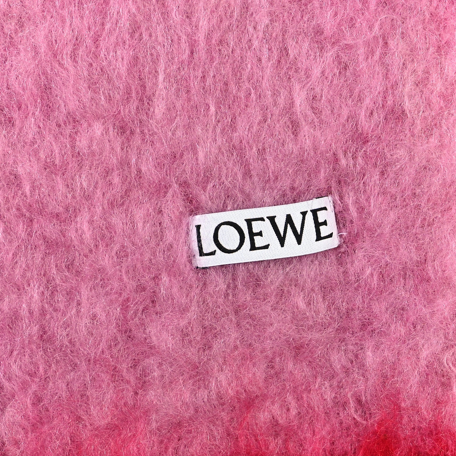 Loewe Mohair Wool Anagram Scarf Pink Red 4 of 4