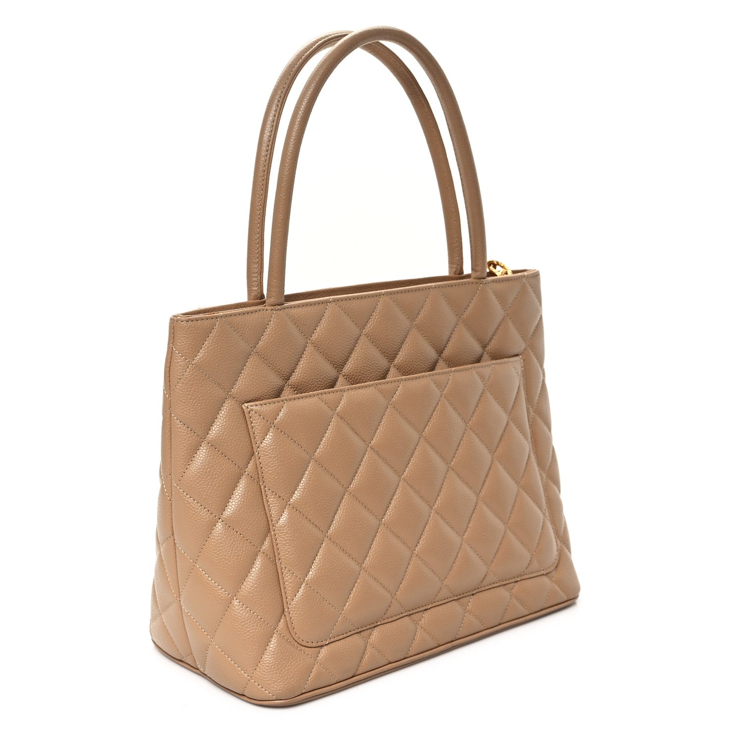 Caviar Quilted Medallion Tote Beige