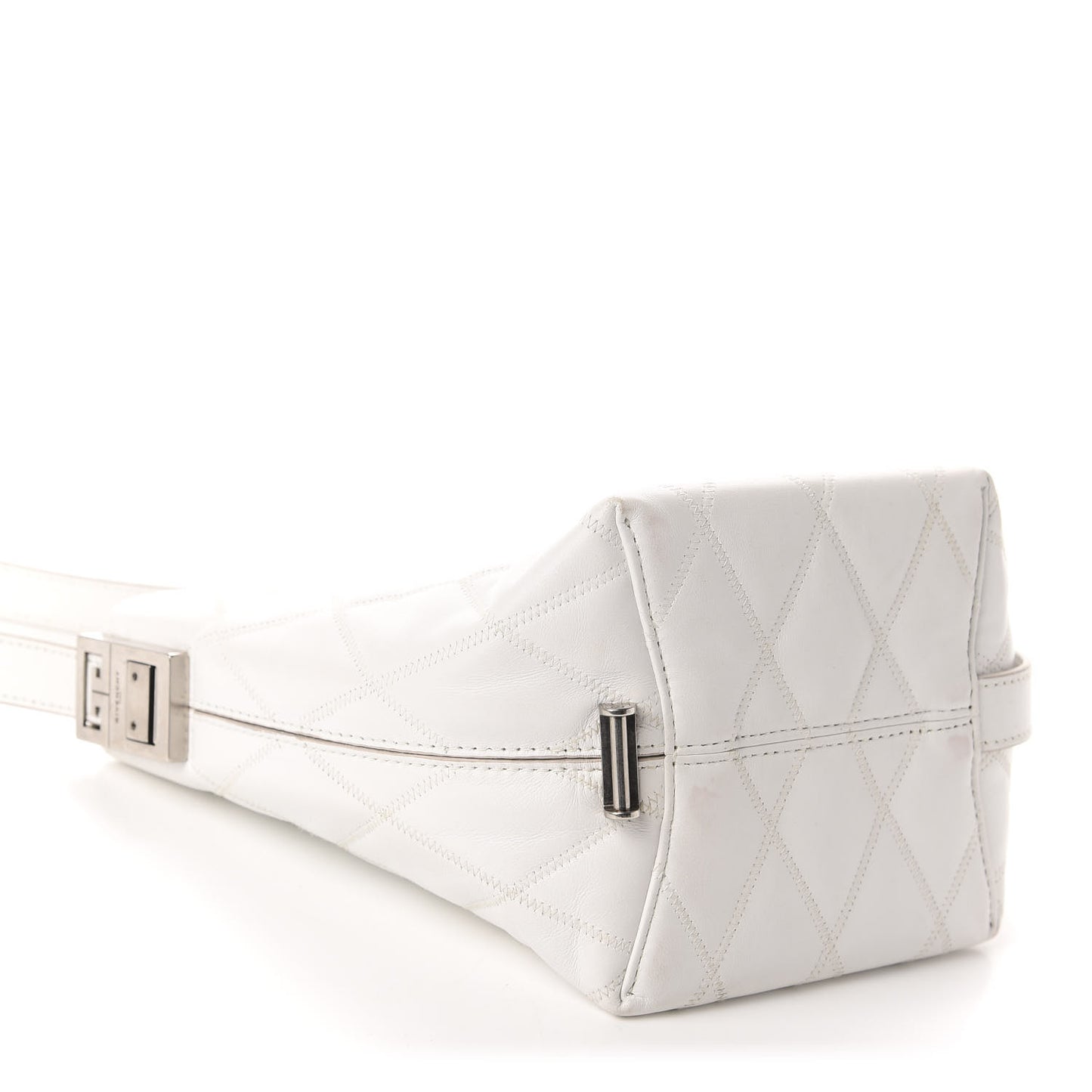 Lambskin Quilted Mini GV Bucket Bag White