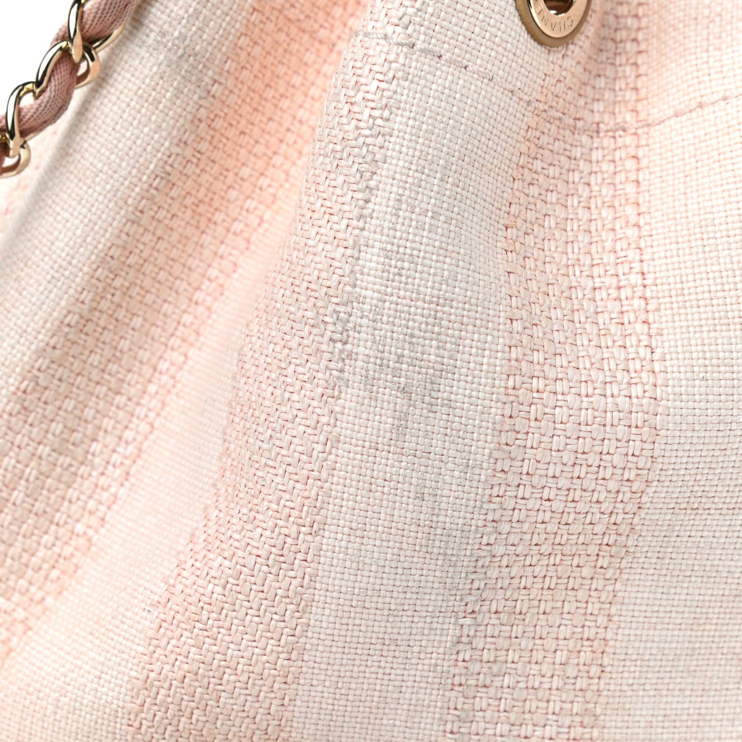 Mixed Fibers Striped Deauville Drawstring Bag Pink