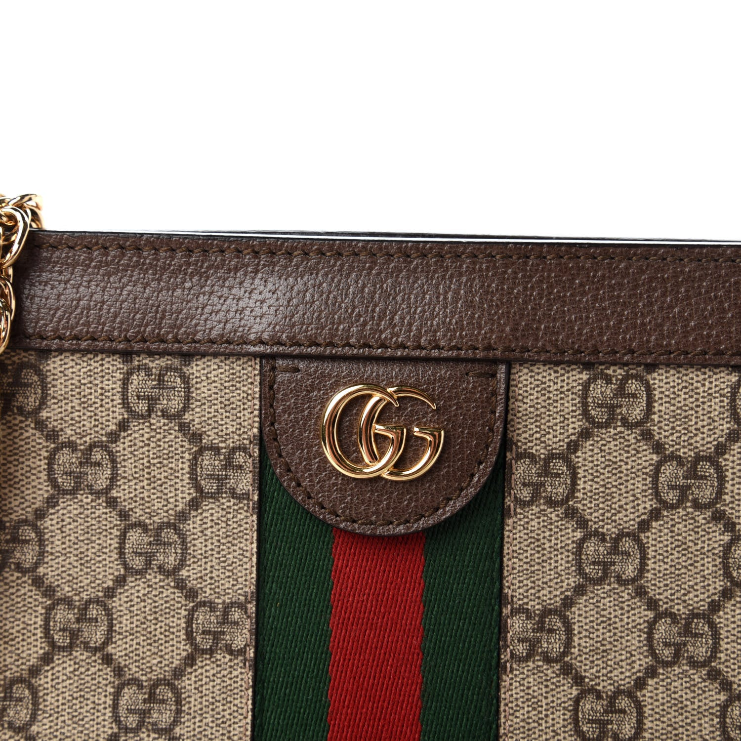 Gucci GG Supreme Monogram Web Medium Ophidia Chain Shoulder Bag Brown 9 of 9