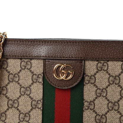 Gucci GG Supreme Monogram Web Medium Ophidia Chain Shoulder Bag Brown 9 of 9
