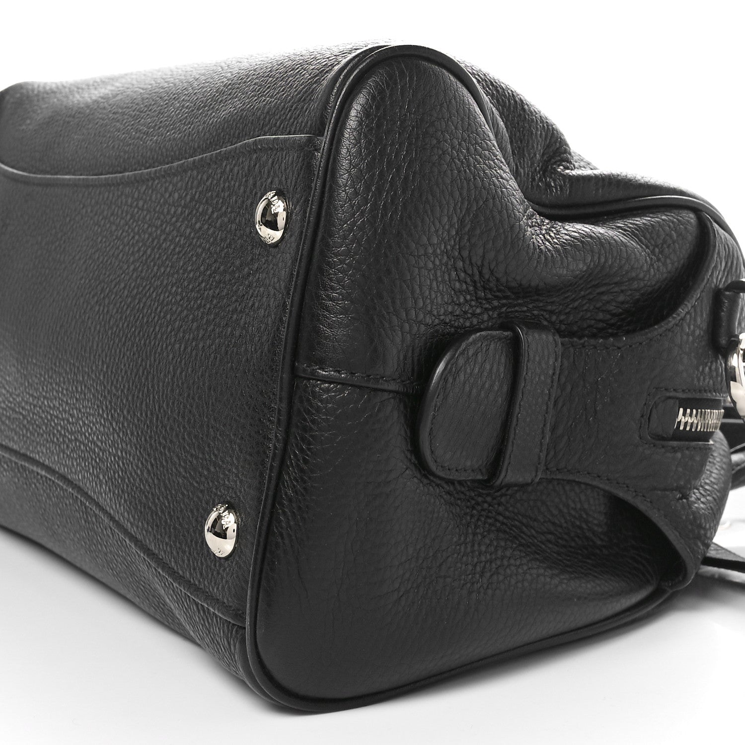 Prada Vitello Daino Bowling Bag Black 9 of 9