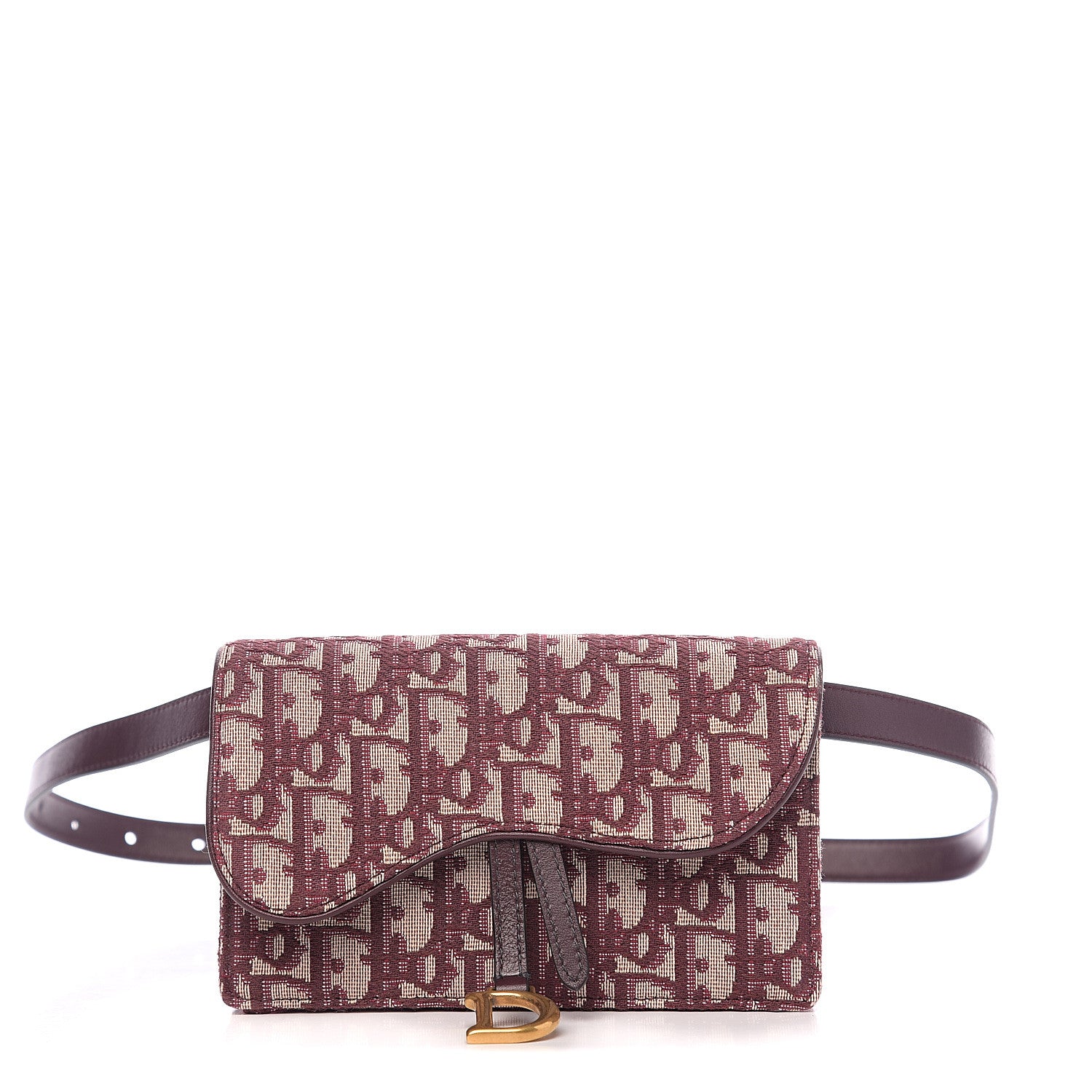 Christian Dior Oblique Saddle Belt Bag Bordeaux 1 of 8