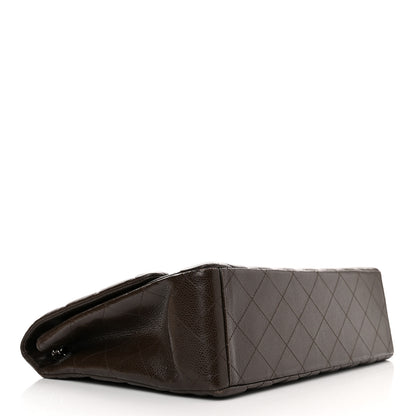 Chanel Caviar Quilted Maxi Single Flap Dark Brown 4 of 15