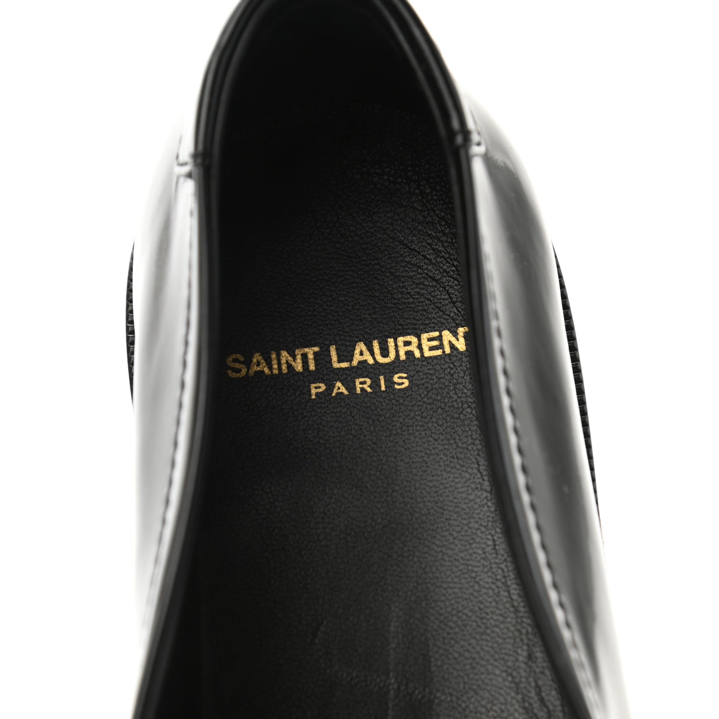Patent Calfskin Penny Loafers 41 Black