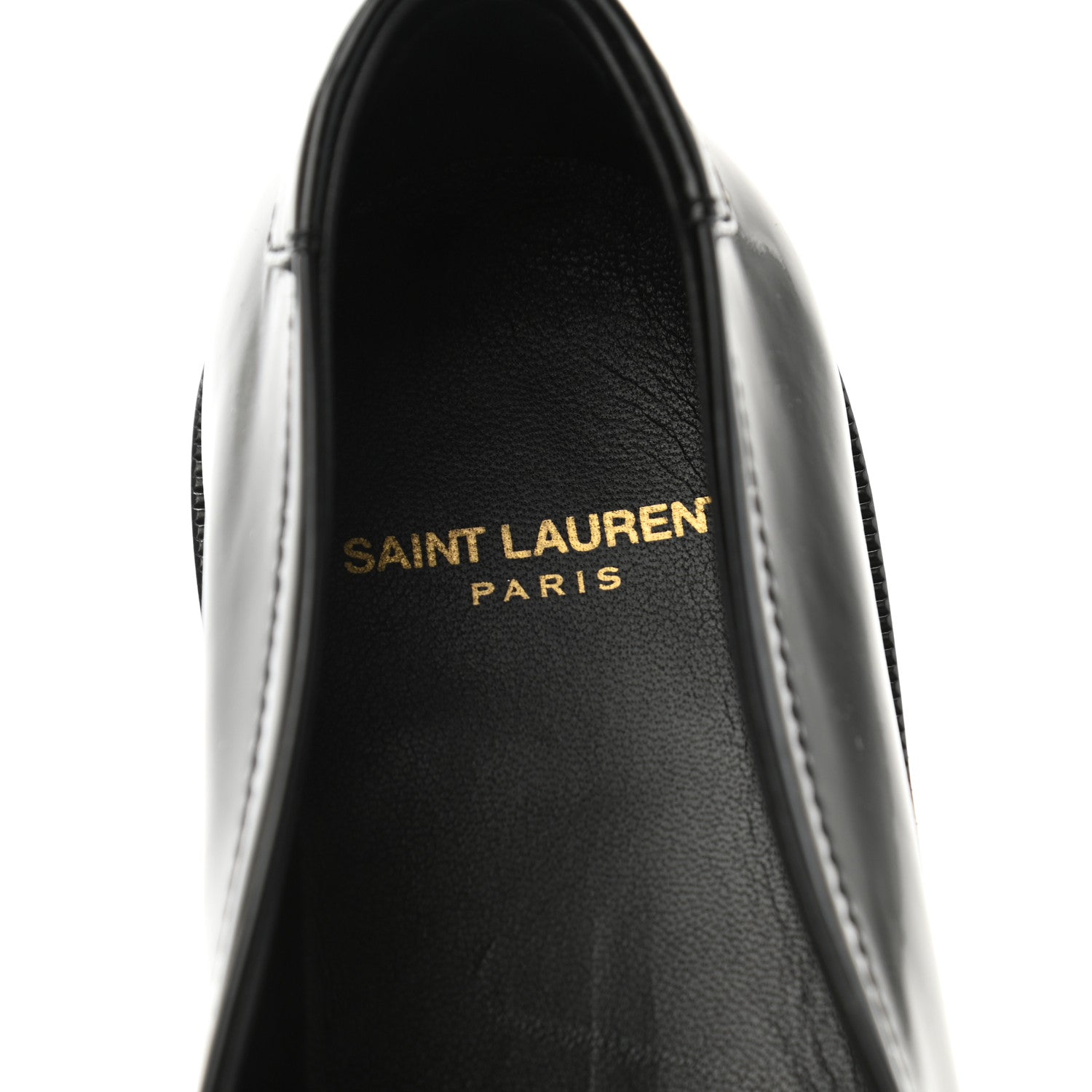Saint Laurent Patent Calfskin Penny Loafers 41 Black 8 of 8