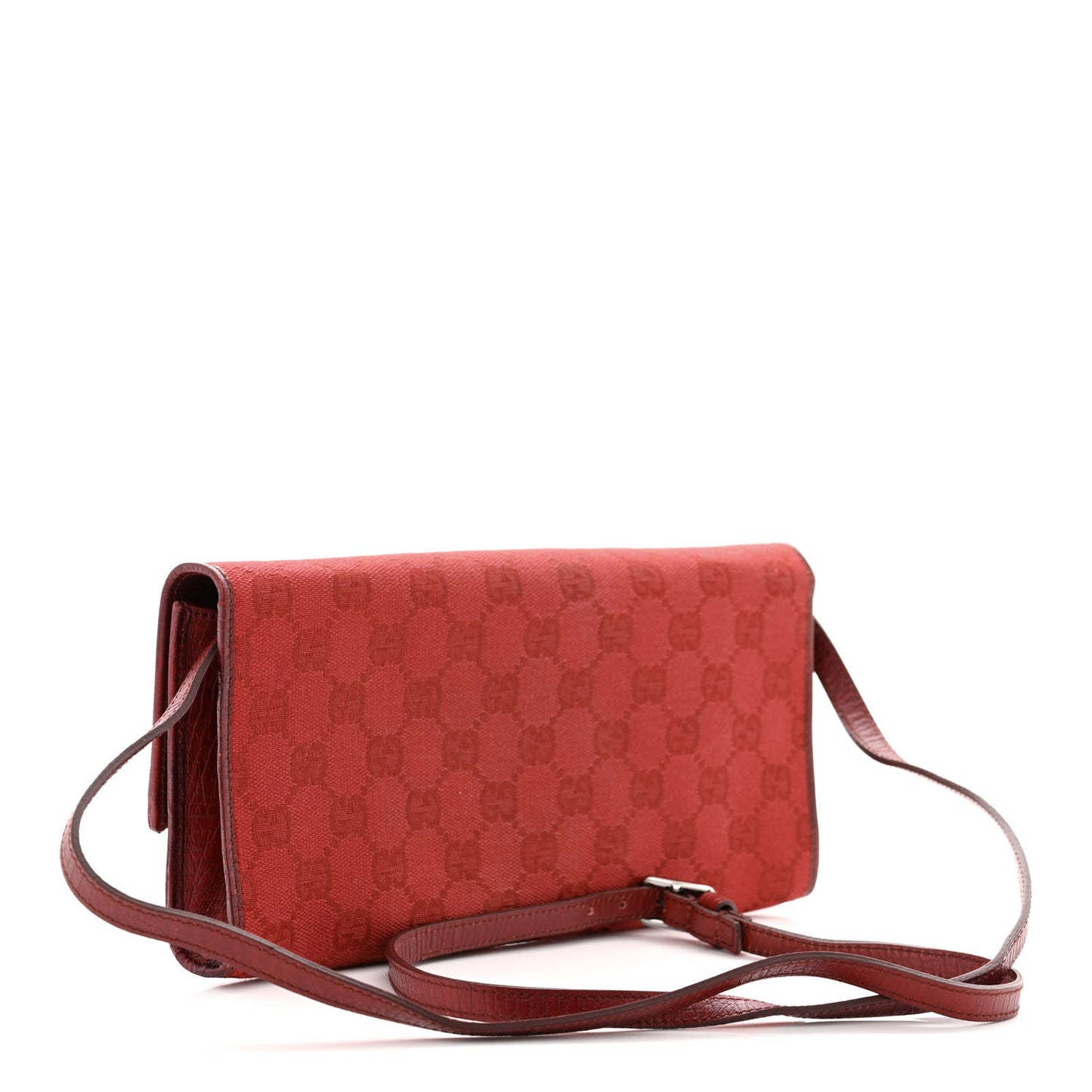 Monogram Bamboo Bar Clutch Red