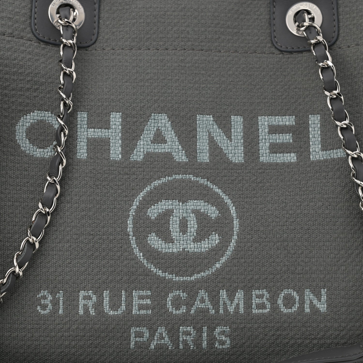 Chanel Mixed Fibers Small Deauville Tote Grey 9 of 11
