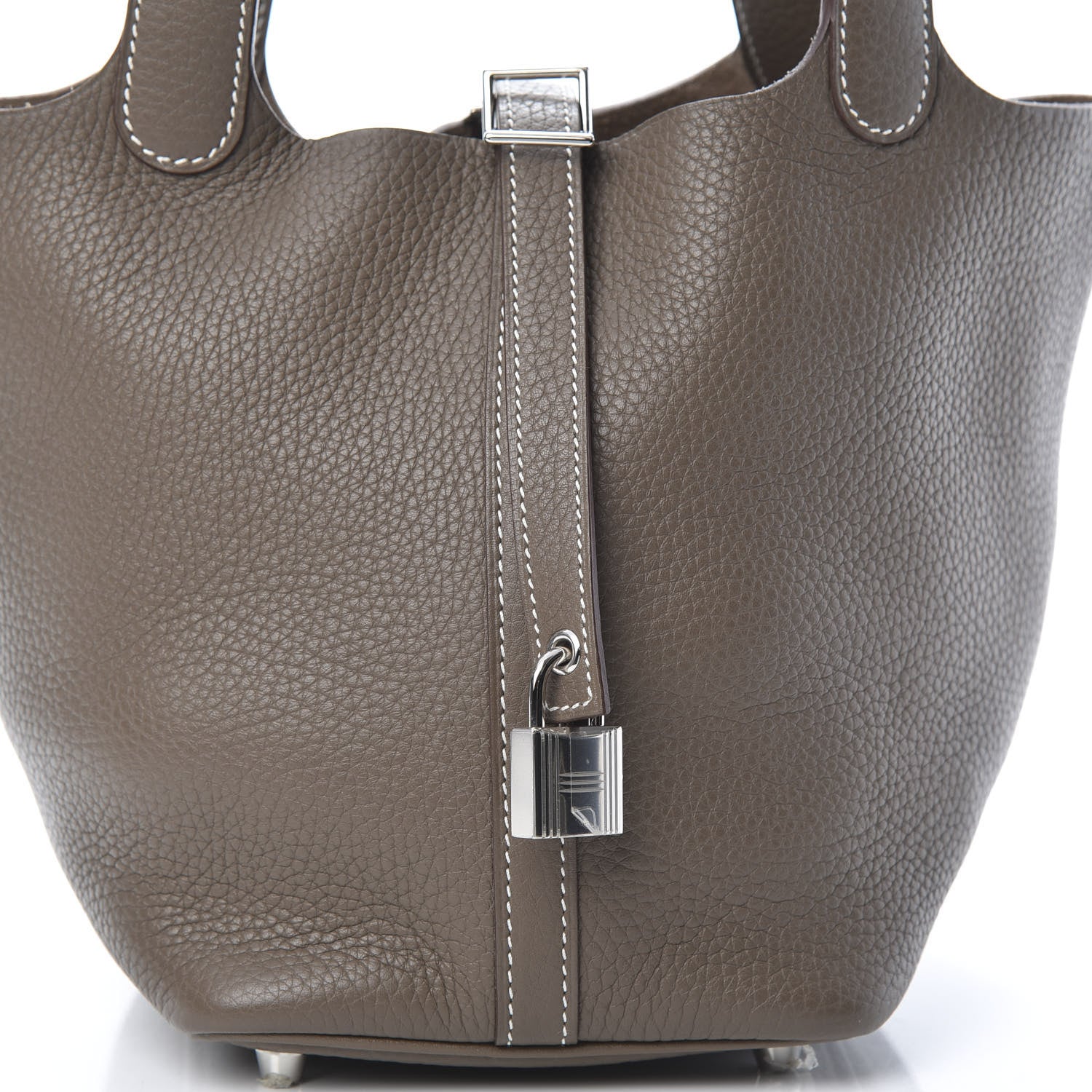 Hermes Taurillon Clemence Picotin Lock 18 PM Etoupe 8 of 13