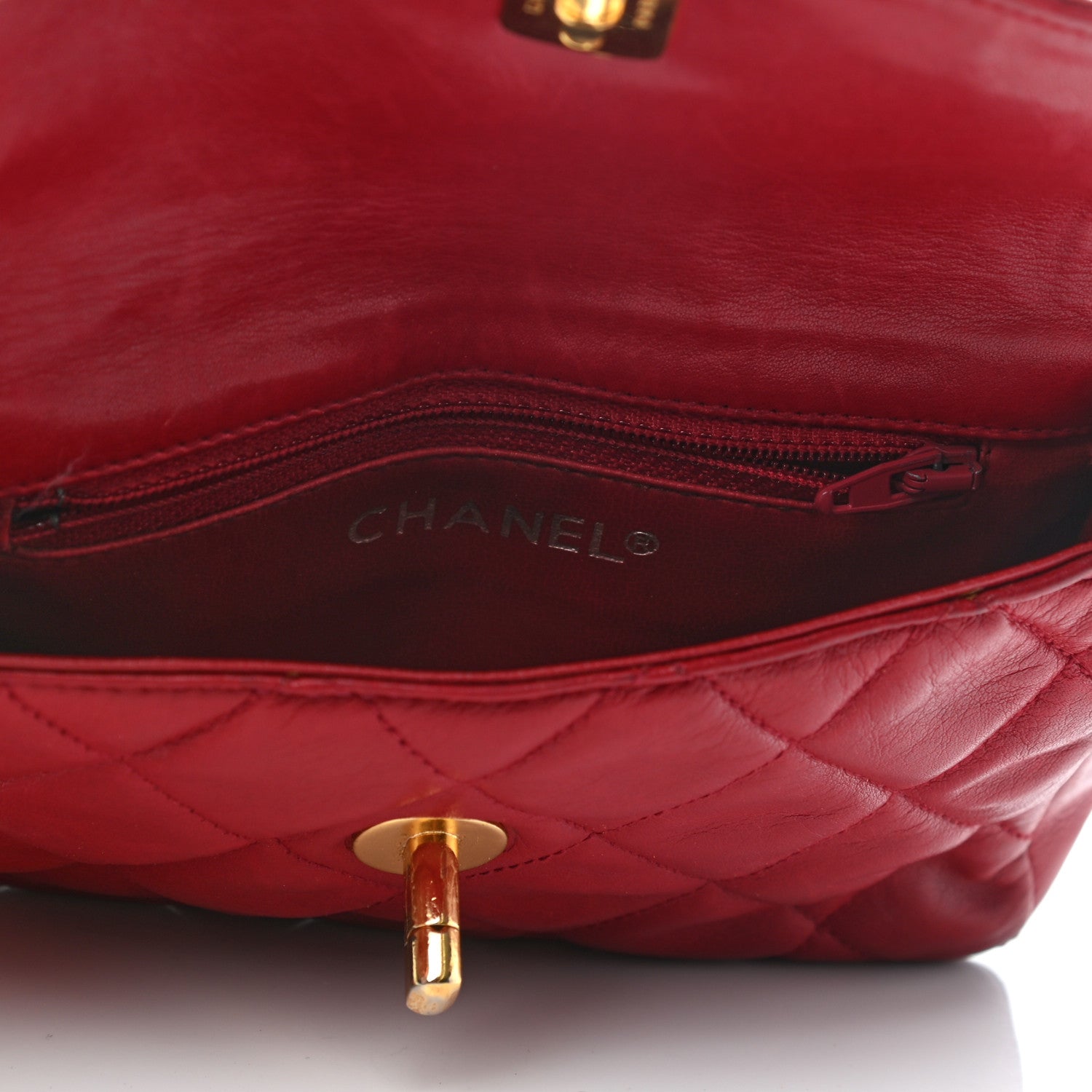 Chanel Lambskin Quilted Flap Waist Belt Bag Red 5 of 7
