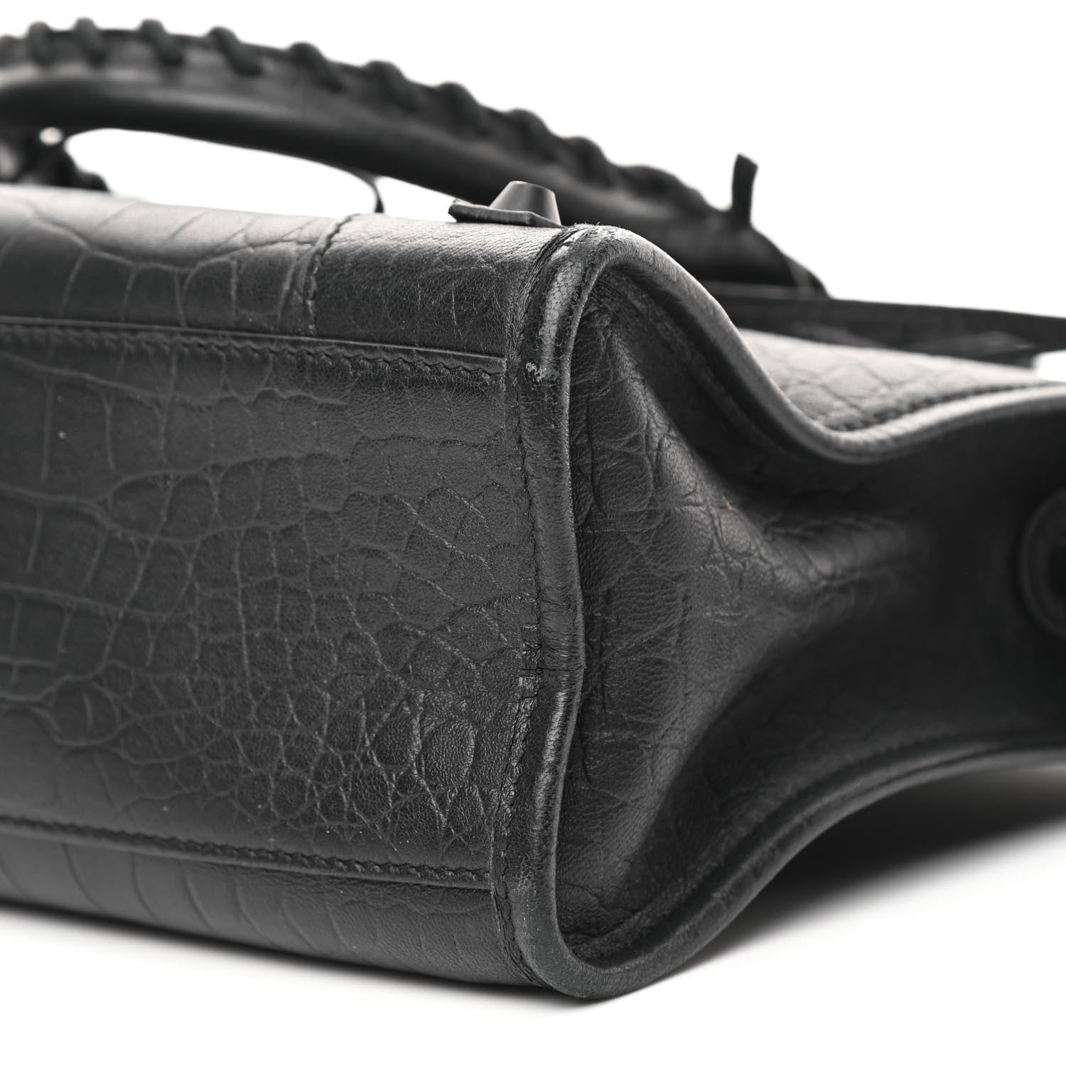 Balenciaga Matte Supple Lambskin Crocodile Embossed Classic Black Hardware S City Black 10 of 11